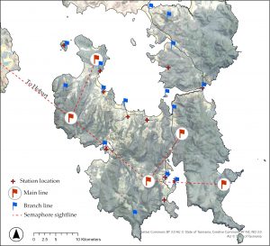 Sempahore stations on the Tasman Peninsula