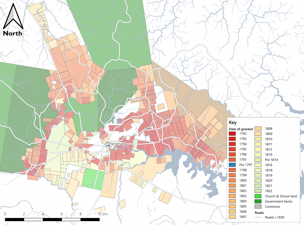 A grant map of Parramatta, 1792-1822