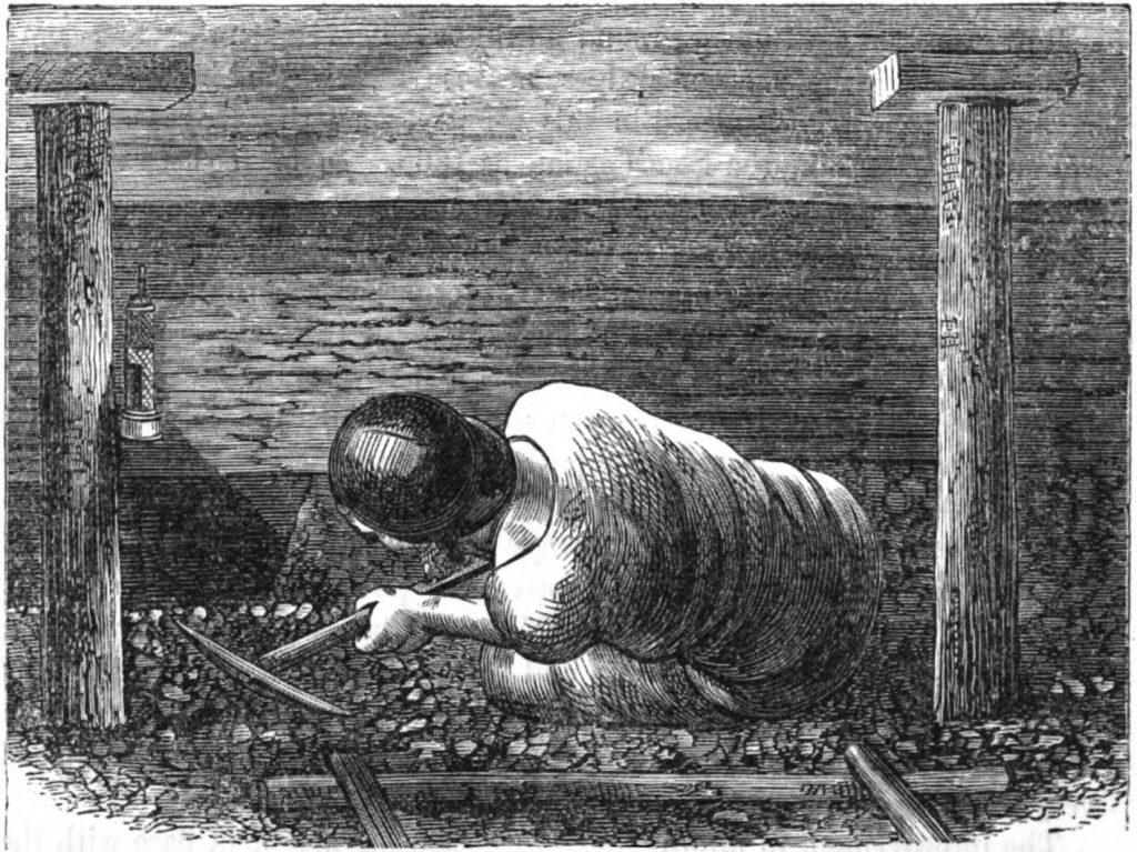 Miner at work underground